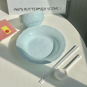 High Quality Wholesale Solid Color Blue Stoneware Dinnerware <b>Sets</b> Eco Friendly Dishwasher Safe Oven Safe <b>Microwave</b> Safe - Product Image 1
