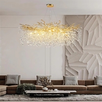 Lustre en branches d'arbre sur mesure, décoration de luxe pour la maison, salon, cristal K9, hall moderne, lampe à suspension LED