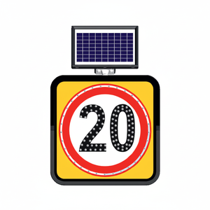 Panneau de signalisation solaire 60 x 60 cm Vitesse maximale 20 pour usage extérieur - Product Image 2