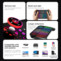 Harga Terendah 2.4G BT 5.0 V8 Mini Keyboard Touchpad Nirkabel V8 Air Mouse 7 Warna Lampu Latar Remote Control untuk PC TV