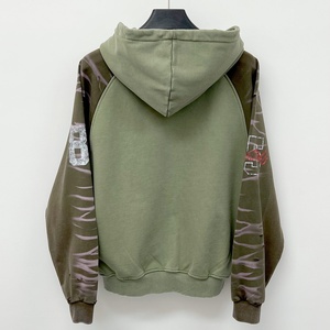 Fashion Drop Shoulder Distressed <strong>Zip</strong> <strong>up</strong> <strong>Cropped</strong> <strong>Hoodie</strong> 500gsm Heavyweight Vintage Acid Wash Hoodies Mens Oversized <strong>Hoodie</strong> - Product Image 2