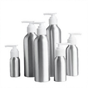 Bouteilles Distributrices de Lotion en Aluminium Argenté avec Logo Personnalisé 30ml-250ml pour Shampoing, Masques Faciaux, Faux Cils et Perruques - Product Image 2