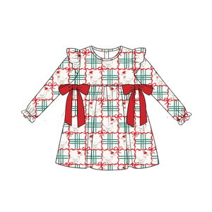 Robes de Noël personnalisées à carreaux pour bébés filles, vente en gros, vêtements mignons pour sœurs, boutique de vêtements pour tout-petits, prix d'usine - Product Image 4