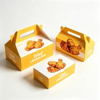 Boîte d'emballage alimentaire à emporter biodégradable avec logo personnalisé, boîte en papier pour hamburger, boîte pour frites, boîte pour nuggets de poulet