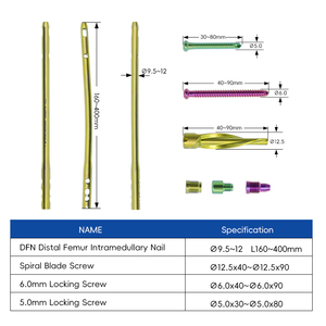 Travma Ortopedi İmplantları - <span class=keywords><strong>Distal</strong></span> Femur Kırığı Fiksasyonu için Kilitlenebilir Titanyum Femoral Çivi (DFN) - Product Image 2
