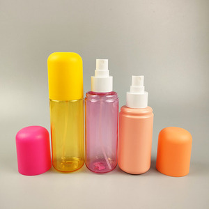Botella de Perfume de niebla cosmética PET colorida con tapa grande 100mL botella de niebla corporal de tóner botella de plástico de Perfumes Rosa esmerilado - Product Image 6