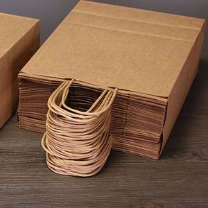 Sac en papier écologique personnalisé pour aliments, avec poignée longue et impression flexographique, idéal pour l'emballage à emporter - Product Image 3