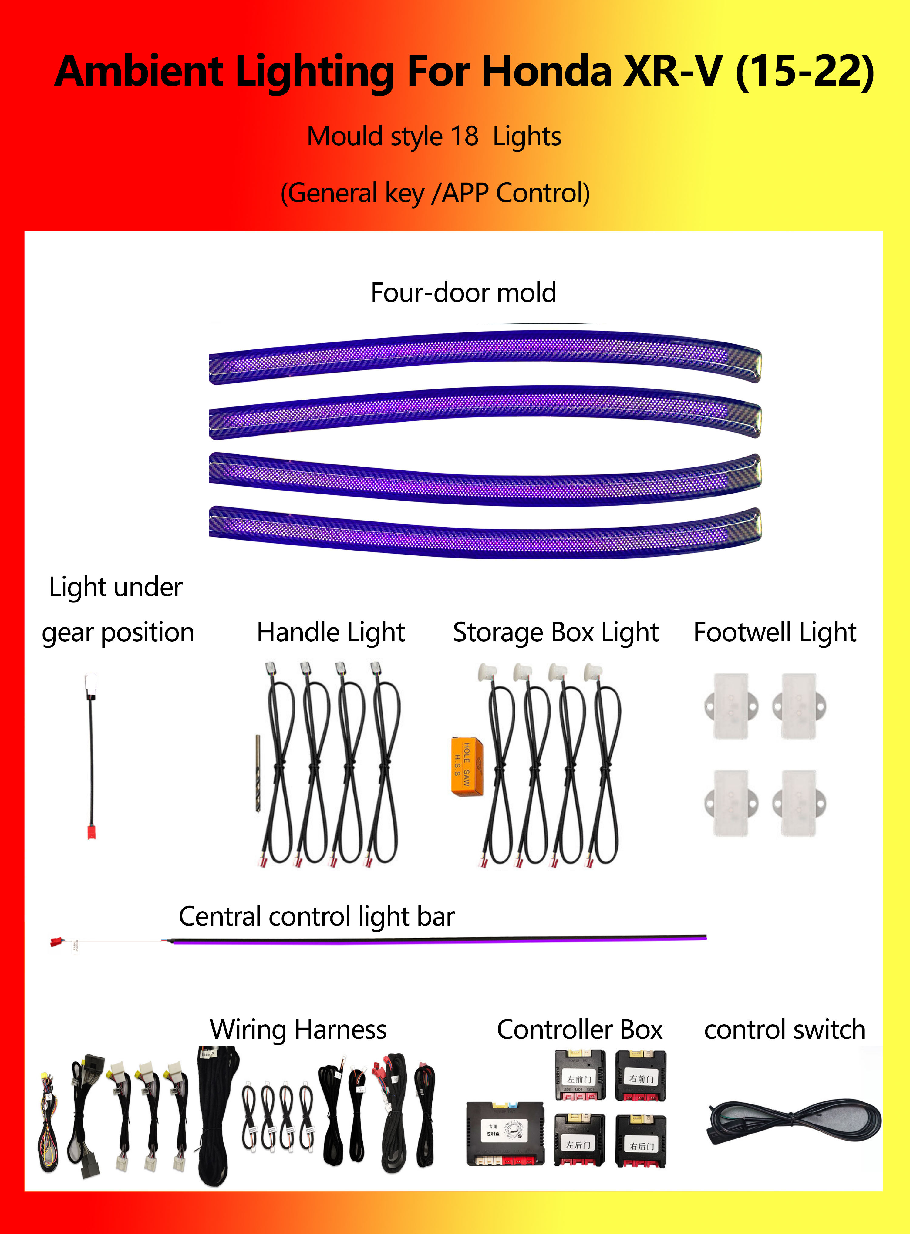 Honda XR-V Mould style RGB 18 Lights