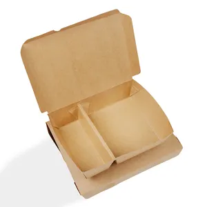 Originalfabrik Allzweck-Lebensmittelbox aus Kraftpapier im konformen Stil zum mitnehmen
