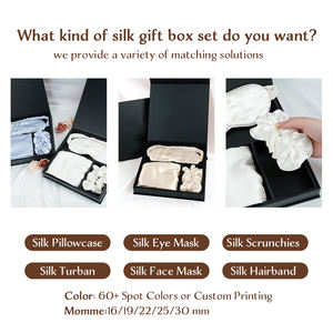 럭셔리 뽕나무 실크 베개 커버 수면 안대 발렌타인 데이 블라인드 세트 3종 실크 베갯잇 실크 스크런치 여성용 - Product Image 5