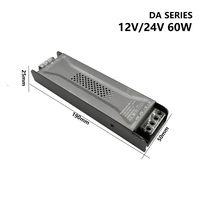 Alimentation LED 24V Slim Body pour éclairage décoratif commercial 100-264V certifiée CE CB