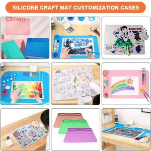 Tapis de peinture en silicone durable LA avec palette de pigments antiadhésive pour la coloration et le dessin - Product Image 3