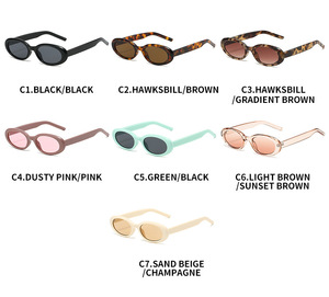 <span class=keywords><strong>Gafas</strong></span> de <span class=keywords><strong>Sol</strong></span> Ovaladas Pequeñas con Logotipo Personalizado, <span class=keywords><strong>Gafas</strong></span> de <span class=keywords><strong>Sol</strong></span> de Leopardo con Marco Estrecho, Color Negro Oscuro, Ojo de Gato, Hombre y Mujer - Product Image 2