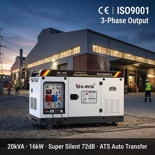 20kVA Super Silent Diesel Generator 16kW Air Cooled Genset for Industrial and Commercial Backup