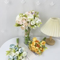 Karangan Bunga Peony Sutra Buatan Berkualitas Tinggi YL, Buatan Tangan, Lembut, Realistis, Dekorasi Rumah, Kantor, Pernikahan, Natal, Wisuda