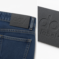 Étiquettes de vêtements D'usine De Forme Faite Sur Commande de Logo De Marque en Cuir Véritable En Relief pour Jeans et Sac