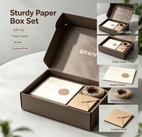 Coffret Cadeau de Bijoux Personnalisé en Matériaux Recyclés Écologiques Rigides Magnétiques, Fait Main, Impression Quadricolore, Emballage de Luxe, Merci