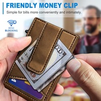 Dompet Anti Maling & Tempat Kartu Pria Vintage dengan Desain Pendek Multi-Fungsi yang Kompatibel