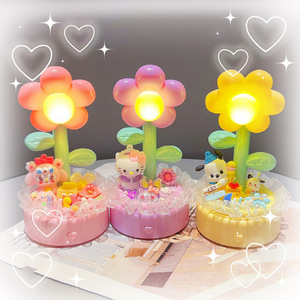 Kuromi Cinnamoroll My Melody Flower Night <b>Light</b> Plastic Led Tap Control Battery Operated Multicolored Round Design For Kids - Product Image 3