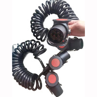 Câble électrique spiralé 7 voies pour remorque, avec connecteur 7 broches, en ABS, pour feux de freinage