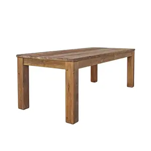 フレンチカントリーソリッド木製ヴィンテージファームダイニングテーブルアンティーク木製素朴なダイニングテーブル