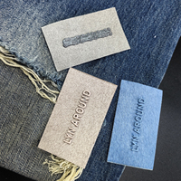 Jeans pour hommes de haute qualité, patch en cuir de crin, étiquette de logo de lettre en métal