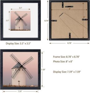 กรอบรูปไม้โอ๊ค<span class=keywords><strong>ธรรมชาติ</strong></span>ขนาด 8x8 นิ้ว ผิวด้าน พร้อมแผ่นรองรูปขนาด 4x4 นิ้ว สำหรับตั้งโต๊ะและแขวนผนัง - Product Image 4