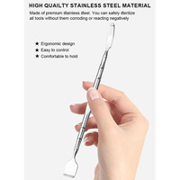 Spatule à double tête pour la préparation des pores du visage en acier inoxydable Kit d'outils pour nettoyer le nez Aiguille contre l'acné Extracteurs de points noirs