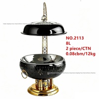 Plat de service de luxe 8L Gold Circle avec style four suspendu