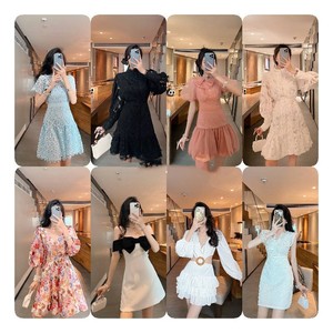 2023 mùa hè mới Eo Giảm Béo Hoa váy cao cấp cảm giác bong bóng tay áo của phụ nữ ăn mặc các nhà sản xuất bán buôn - Product Image 4