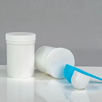 Capuchon détachable vide HDPE 550ml 900ml 1Kg Capsules pot de supplément en plastique rond blanc pour poudre de protéine de lactosérum