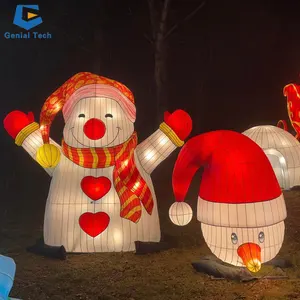 GTCC72 seda de alta calidad muñeco de nieve linterna Festival Navidad linterna decoración para la venta