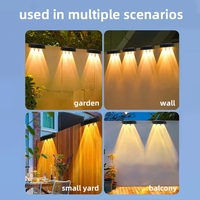 Lampe solaire LED étanche IP65 pour clôture/mur, en ABS, pour jardin, cour, montage mural, avec capteur de lumière et variateur d'intensité