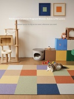 Nouveaux tapis carrés en polypropylène à carreaux de style japonais 2026, antidérapants, résistants aux taches, amovibles et lavables pour la maison