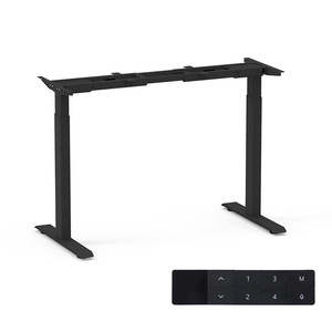 Electric Height Adjustable <b>Desk</b> Frame Dual Motor 2 Section Matte Black Metal Adjustable Office Home Gaming Computer <b>Desk</b> - Product Image 1