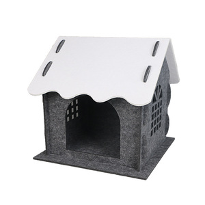 Casa Modular de Fieltro para Mascotas, Rectangular, con Patrón de Letras, Cabaña Cálida para Perros, Tamaño Pequeño - Product Image 5