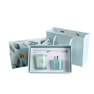 Ensemble de décoration d'intérieur personnalisé DIY - Diffuseur de parfum en rotin, bougie parfumée en cire de soja dans un coffret cadeau élégant, souvenir, vente en gros - Product Image 2