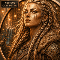 Pièce de monnaie de guerrier viking de l'Antiquité - Pièce de monnaie en cuivre de collection de 40 mm - Pièce de monnaie artistique nordique Valfire pour cadeau et décoration