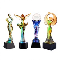 Trophée en cristal Liuli de la série Exclusive Original Patent Goddess, multi-styles, pour récompense d'employé distingué ou de départ à la retraite en entreprise