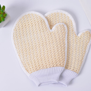 Gant de massage corporel <span class=keywords><strong>Sisal</strong></span> Chanvre Naturel Réutilisable Éponge pour enlever les peaux mortes Gant de bain en chanvre Ensemble d'épurateur de bain 4 pièces - Product Image 2
