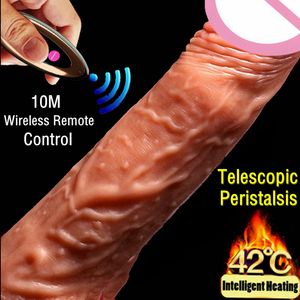 Vente en gros de vibrateurs réalistes télescopiques, gode pour femmes, jouet sexuel, gode, masturbateur - Product Image 2