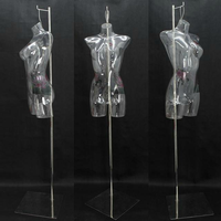 Maniquí de plástico transparente para hombre, ropa interior de forma superior, busto masculino, Torso para Lencería