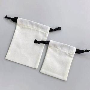 Eco-friendly Muslin Cotton Key Antique Storage Jewelry Bag Custom Logo Printed <b>Drawstring</b> Colico Gift <b>Pouch</b> With Paper Label - Product Image 3