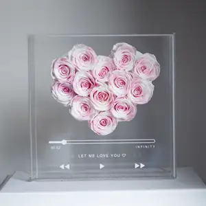 현대 소설 디자인 맞춤형 비누 장미 발렌타인 데이 선물 상자 리본 폐쇄 창