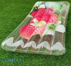 Inflatable Pool Float Raft Strawberry Nệm Trong Nhà & Ngoài Trời Bên Bờ Biển Công Viên Nước FunInflatable Bãi Biển Nệm