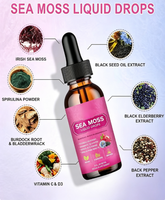 Suplemen Diet Cairan Sea Moss 60ml Label Pribadi Khusus, Multi-Bahan, Mendukung Kekebalan Tubuh, Kesehatan Kulit & Rambut