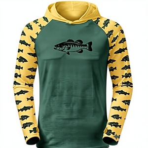 Hoodie de pêche performant pour hommes, chemise à manches longues anti-UV, vêtement de sport léger pour l'extérieur avec motif graphique - Product Image 1