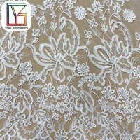 Kain Tulle Bordir Bunga Prancis Mewah dengan Renda Tali, Manik-manik, Payet, dan Jaring untuk Gaun Pengantin Wanita