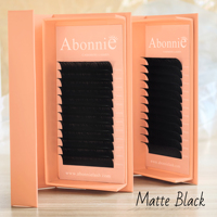Fournitures en gros pour extensions de cils individuels : Plateaux en PBT noir mat doux effet soie pour cils volume avec logo personnalisé