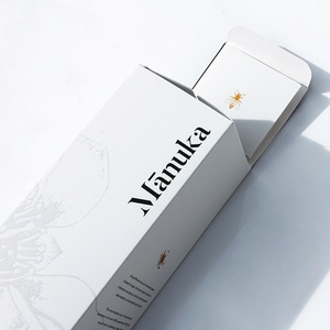 Boîte en papier personnalisée pour cosmétiques, petite, blanche, pour savon au miel et huile d'olive - Product Image 3